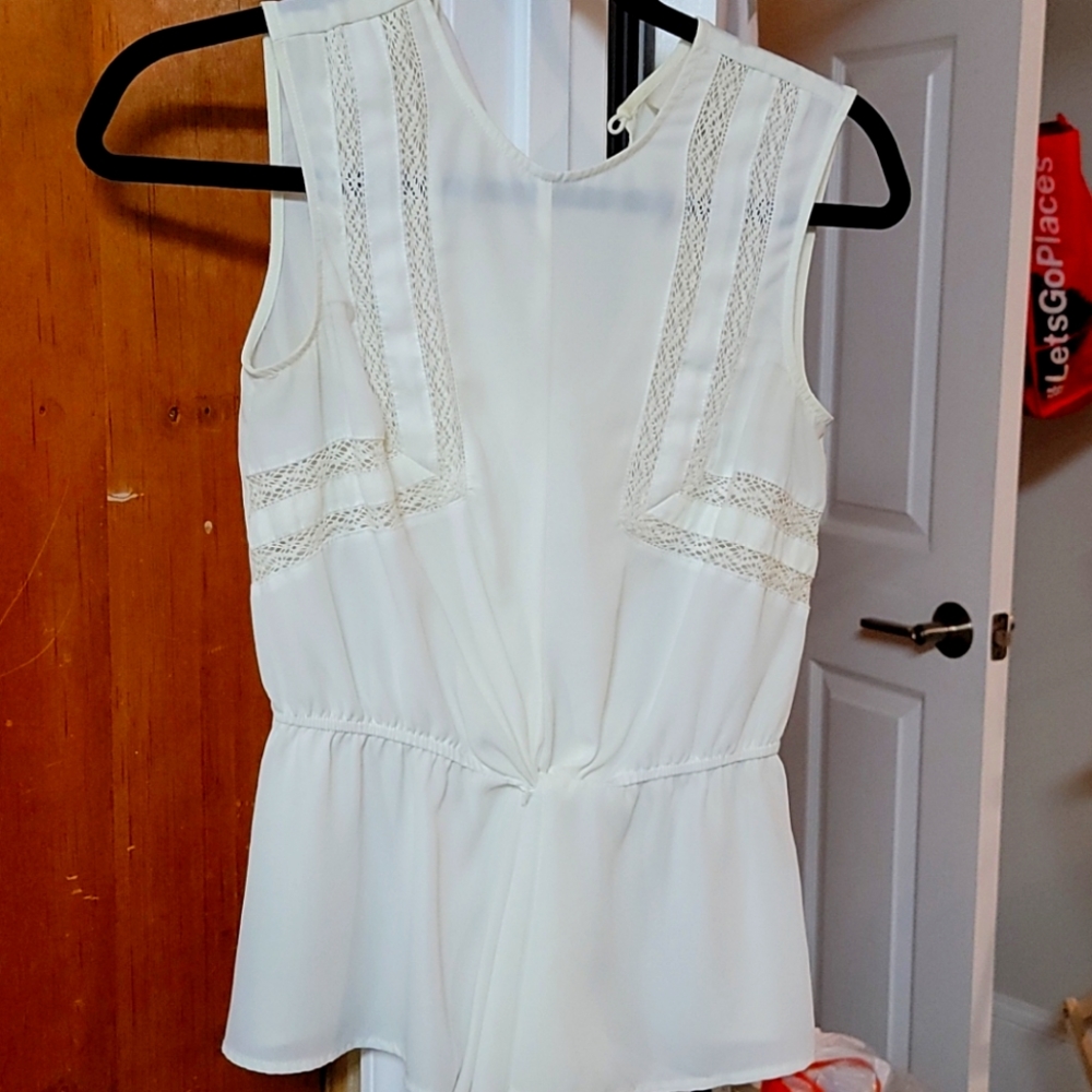 White/cream peplem blouse
